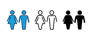 Erkek ve kadın ikon vektörü. erkek ve kadın sembolü