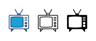 Televizyon ikonu vektörü. televizyon simgesi vektörü