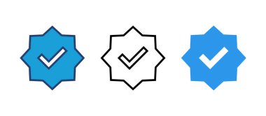 Doğrulanmış simge vektörü. Doğrulama işareti. onaylanmış simge