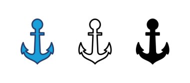 Çapa simgesi vektörü. Çapa sembolü logosu. Çapa deniz simgesi.