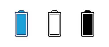 Batarya vektör simgesi. Şarj seviyesi. pil yükleme simgesi