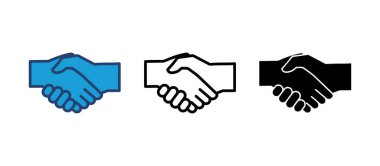 Tokalaşma ikonu vektörü. İş tokalaşması. iletişim anlaşması