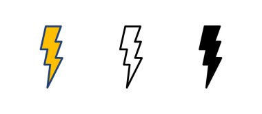 Şimşek simgesi vektörü. Elektrik ikon vektörü. Güç simgesi. enerji işareti