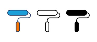 Simge vektörünü boya. boya fırçası ikon vektörü. boyama silindiri vektörü