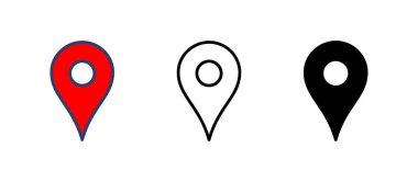 Pin simgesi vektörü. Konum simgesi vektörü. hedef simgesi. harita iğnesi