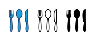 kaşık ve çatal ikon vektörü. kaşık, çatal ve bıçak ikonu vektörü. restoran simgesi