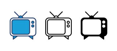 Televizyon ikonu vektörü. televizyon simgesi vektörü
