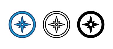 Pusula simgesi vektörü. ok pusula simgesi vektörü