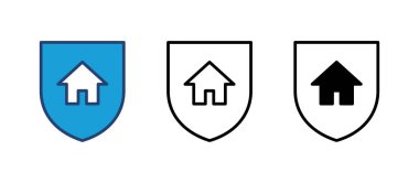 Ev sigortası ikonu vektörü. ev koruma simgesi