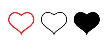 Aşk ikonu vektörü. Kalp ikonu vektörü. Simge vektörü gibi.