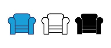 Koltuk simgesi vektörü. kanepe ikonu çizimi