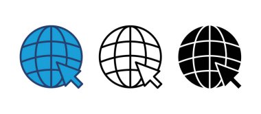 Web simgesi vektörü. Web simgesine git. Web tıklama simgesi