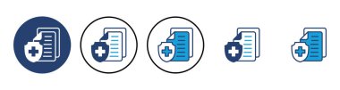Tıbbi sigorta ikonu vektörü. sağlık sigortası simgesi