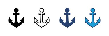 Çapa simgesi vektörü. Çapa sembolü logosu. Çapa deniz simgesi.