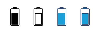 Batarya vektör simgesi. Şarj seviyesi. pil yükleme simgesi
