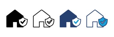 Ev sigortası ikonu vektörü. ev koruma simgesi.