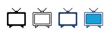 Televizyon ikonu vektörü. televizyon simgesi vektörü