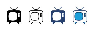 Televizyon ikonu vektörü. televizyon simgesi vektörü