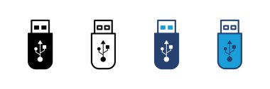 Usb icon vector. Flash disk icon vector clipart