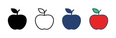 Elma ikonu vektörü. Elma vektör simgesi. Web tasarımınız için elma sembolleri.