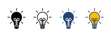 Lamba simgesi vektörü. Ampul simgesi vektörü. fikir sembolü.
