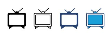 Televizyon ikonu vektörü. televizyon simgesi vektörü
