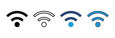 Wifi simge vektörü. Sinyal vektör simgesi. Kablosuz simge vektörü