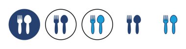 kaşık ve çatal ikon vektörü. kaşık, çatal ve bıçak ikonu vektörü. restoran simgesi