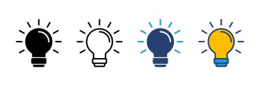 Lamba simgesi vektörü. Ampul simgesi vektörü. fikir sembolü.