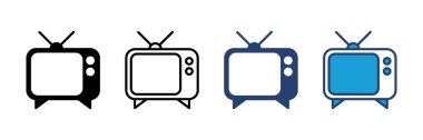 Televizyon ikonu vektörü. televizyon simgesi vektörü