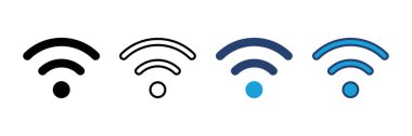 Wifi simge vektörü. Sinyal vektör simgesi. Kablosuz simge vektörü