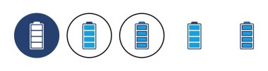 Batarya vektör simgesi. Şarj seviyesi. pil yükleme simgesi