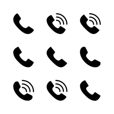 Simge seti. Telefon simgesi vektörü. Telefon simgesi vektörü. Bizimle irtibata geç 