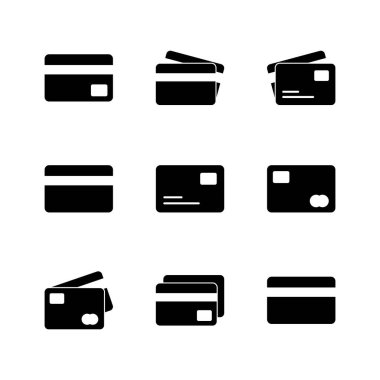 Kredi kartı simgesi seti. Kredi kartı ödeme simgesi vektörü