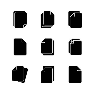 Belge simgesi ayarlandı. Kağıt ikonu. Dosya Simgesi