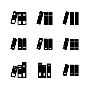 Kütüphane simgesi ayarlandı. eğitim simgesi vektörü