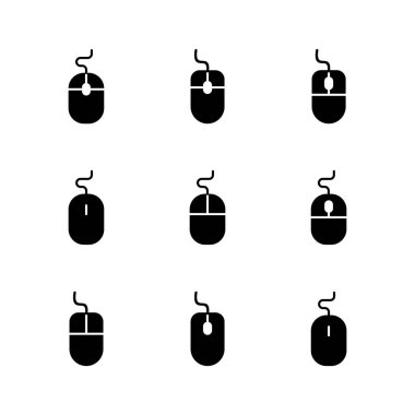 Fare simgesi seti. Simge vektörüne tıklayın. işaretleyici simgesi vektörü.