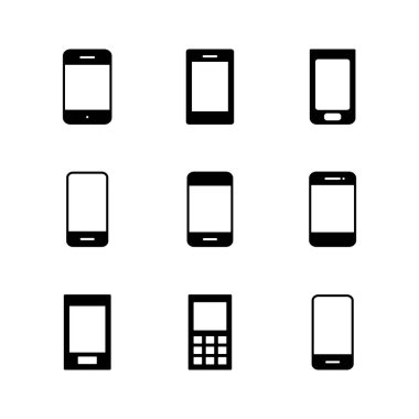 Telefon simgesi ayarlandı. Simge vektörünü ara. telefon sembolü
