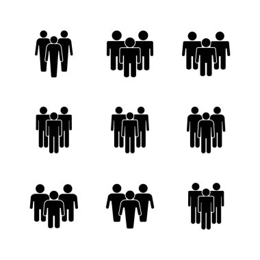 İnsan simgesi seti. Kişi simgesi vektörü. Kullanıcı Simgesi vektörü. takım simgeleri