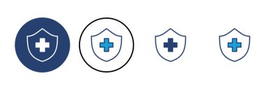 Sağlık sigortası ikonu vektörü. Sigorta sağlık belgesi simgesi