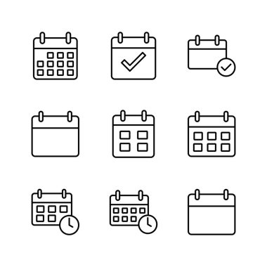 Takvim simgesi ayarlandı. Takvim sembolü. takvim vektör simgesi