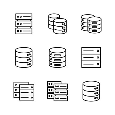 Veritabanı simgesi seti. veritabanı vektörü simgesi