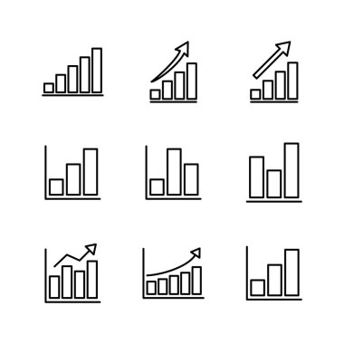 Büyüyen grafik simgesi seti. Grafik simgesi. diyagram simgesi