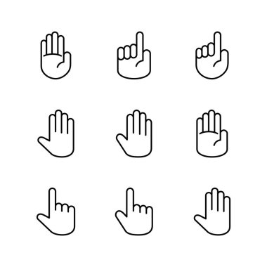 El simgesi hazır. el vektör simgesi, avuç içi, tıklama