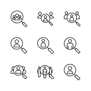 Simge kiralama seti. Arama işi boşluk simgesi. İnsan kaynakları konsepti. İşe alım.