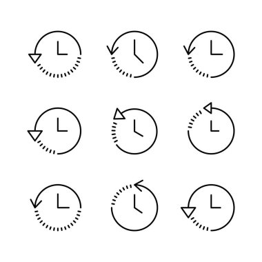 Tarih simgesi seti. son olay geçmişi