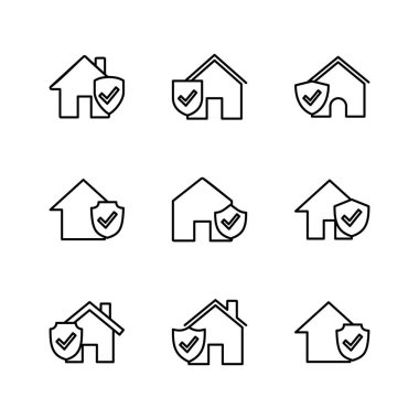 Ev sigortası ikonu. ev koruma simgesi.