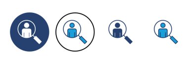 Simge vektörü işe alınıyor. Arama işi boşluk simgesi. İnsan kaynakları konsepti. İşe alım.