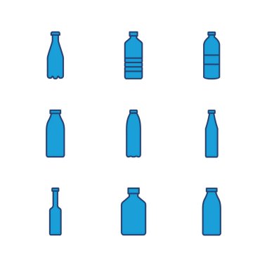 Şişe simgesi seti. şişe vektör simgesi