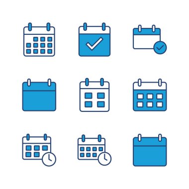 Takvim simgesi ayarlandı. Takvim sembolü. takvim vektör simgesi
